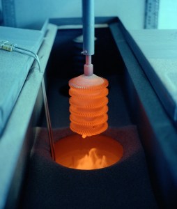 Glowing turbine wheel.