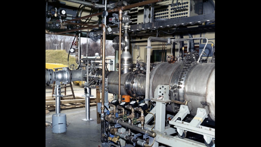 Test hardware in test cell.
