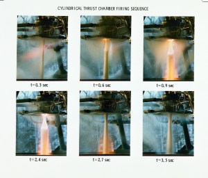 Composite photo of thrust chamber firings.