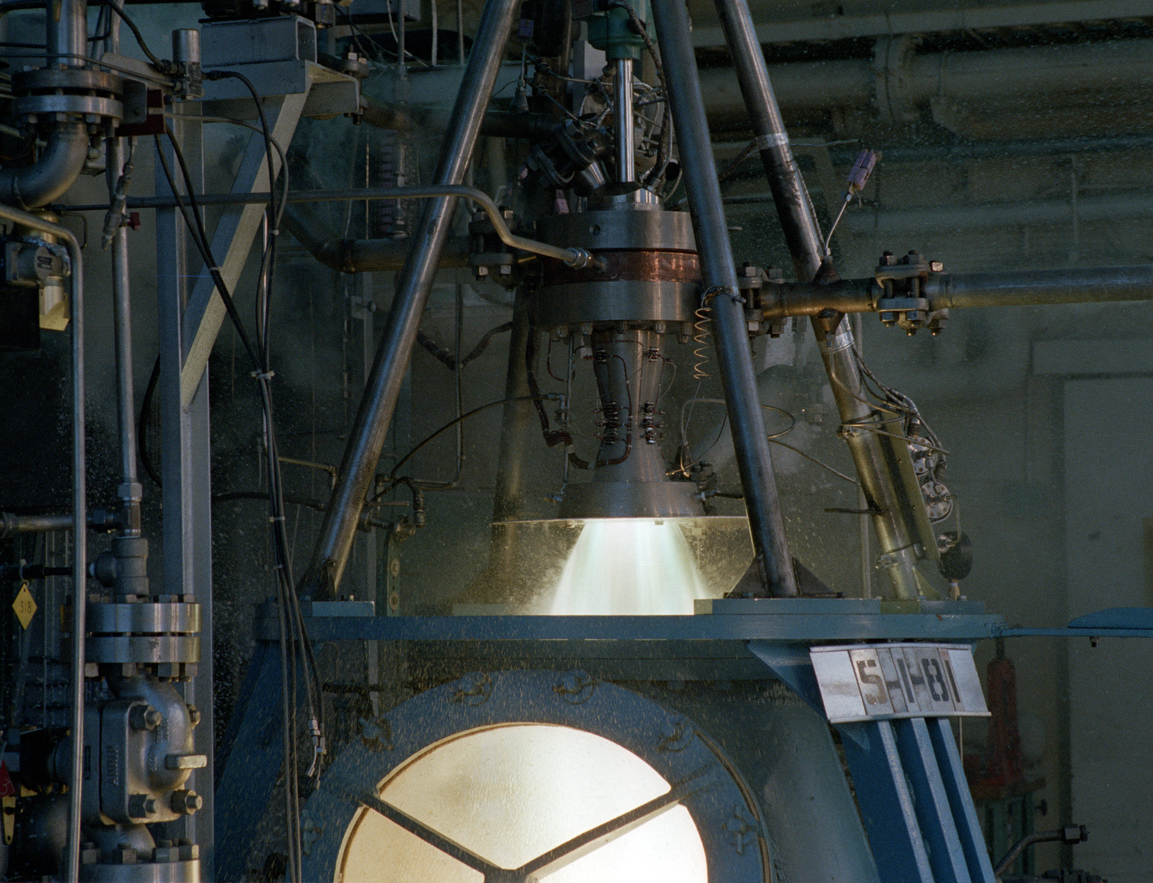 Engine firing in test stand.