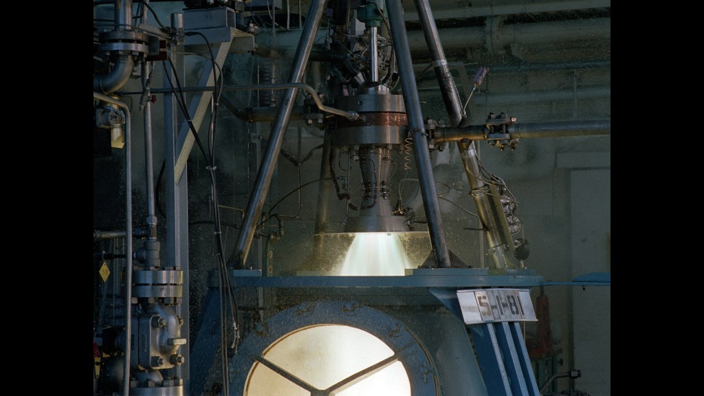 Engine firing in test stand.