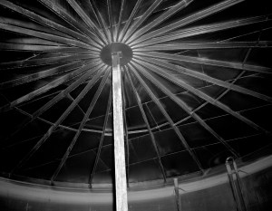 Interior of water tank roof