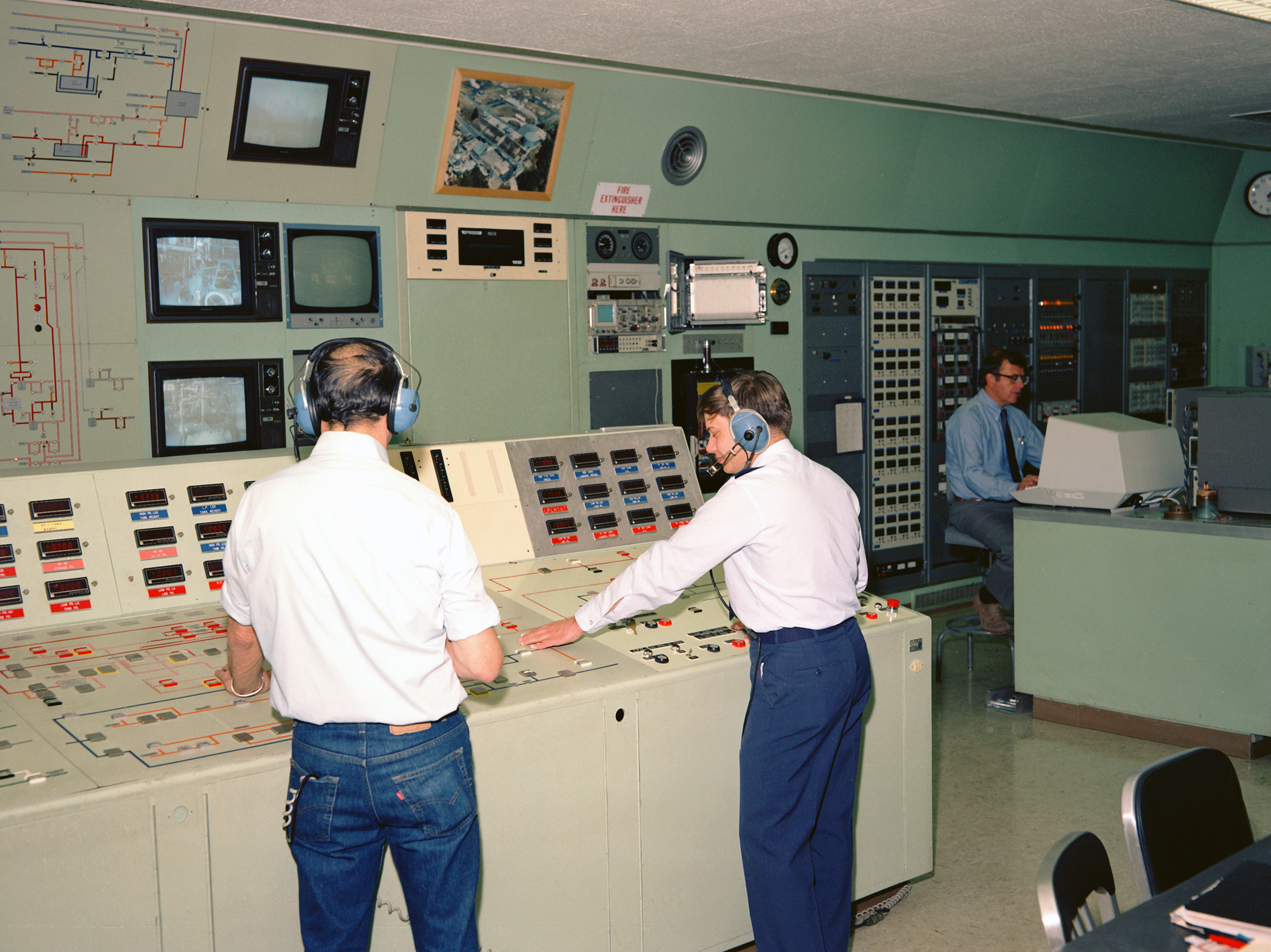 Two operators in control room