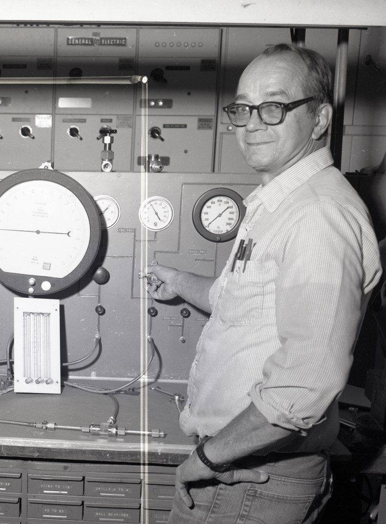 Man at control panel