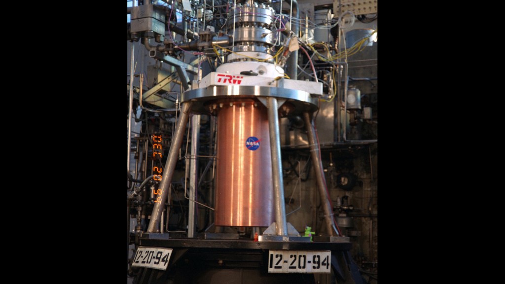 Rocket engine in test stand