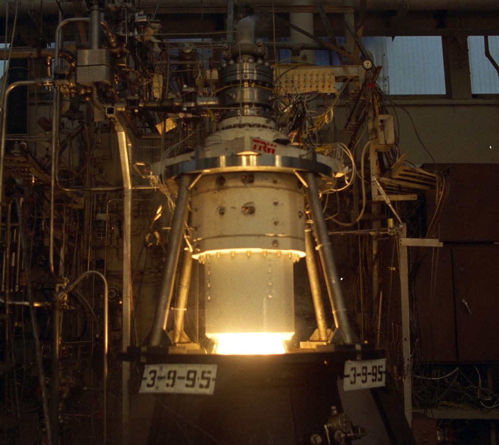 Engine firing in test stand.