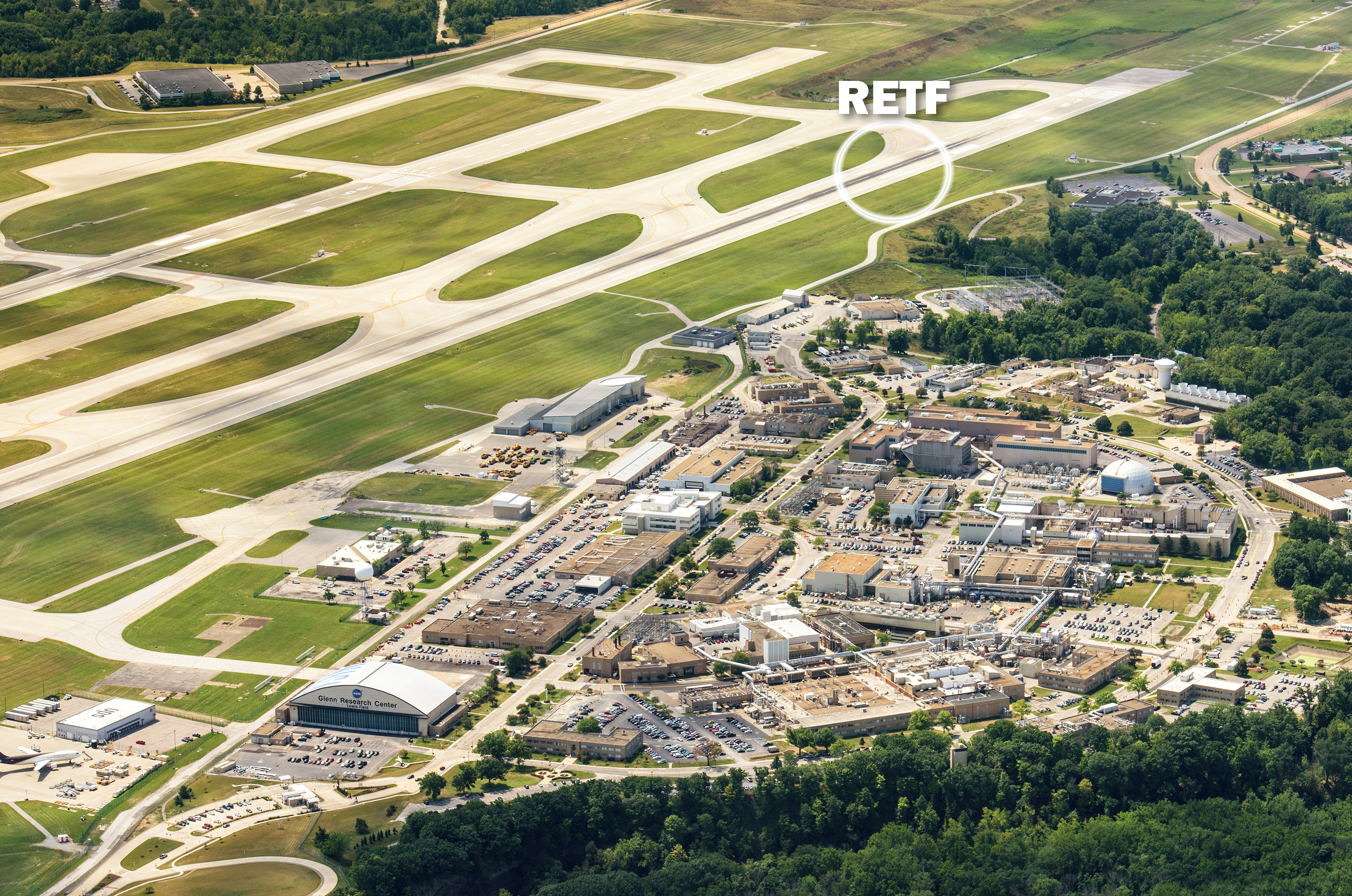 Aerial view of the former RETF location on the NASA campus in 2015.