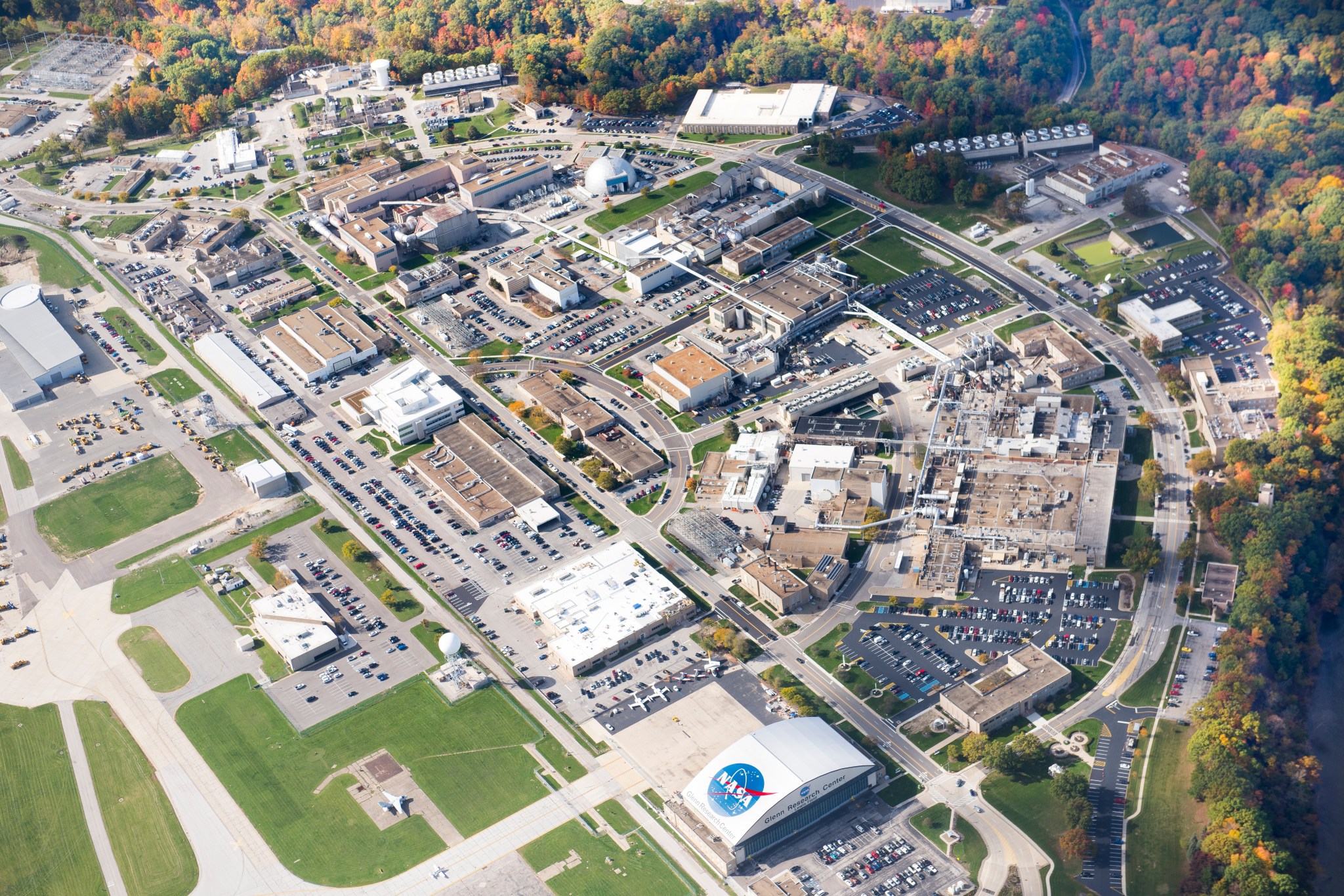 Aerial photograph of NASA campus.