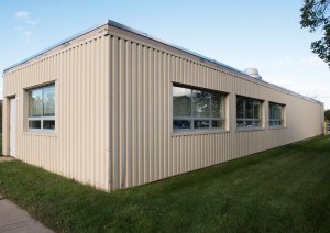 Exterior of small building.