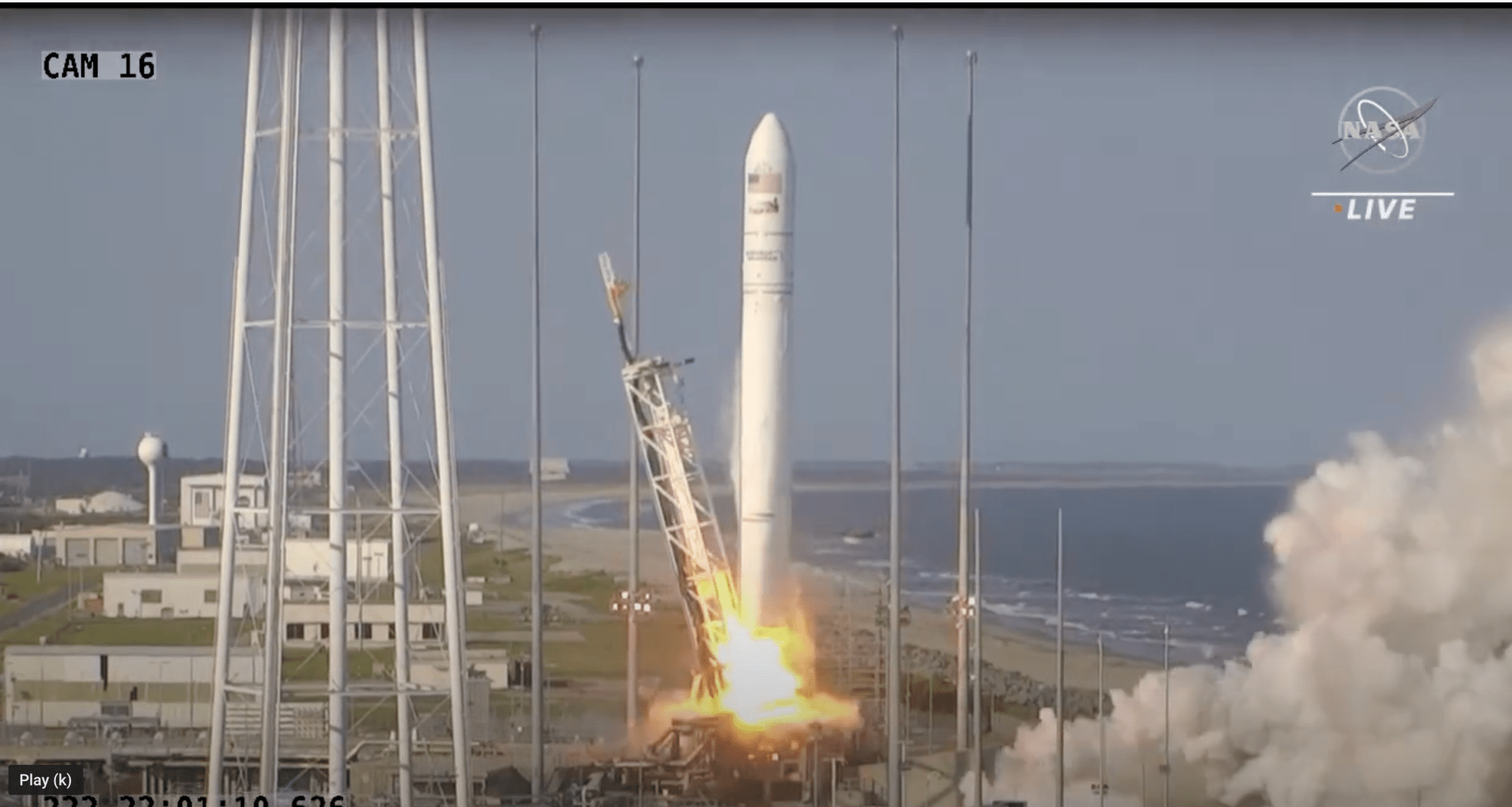 NG-16 with Cygnus on the launchpad at Wallops Island, VA. The sheer power of a vehicle necessitates range rafety