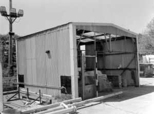 Shed with equipment.