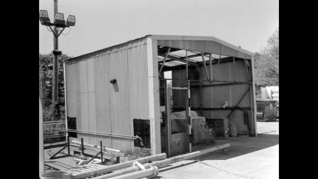 Shed with equipment.