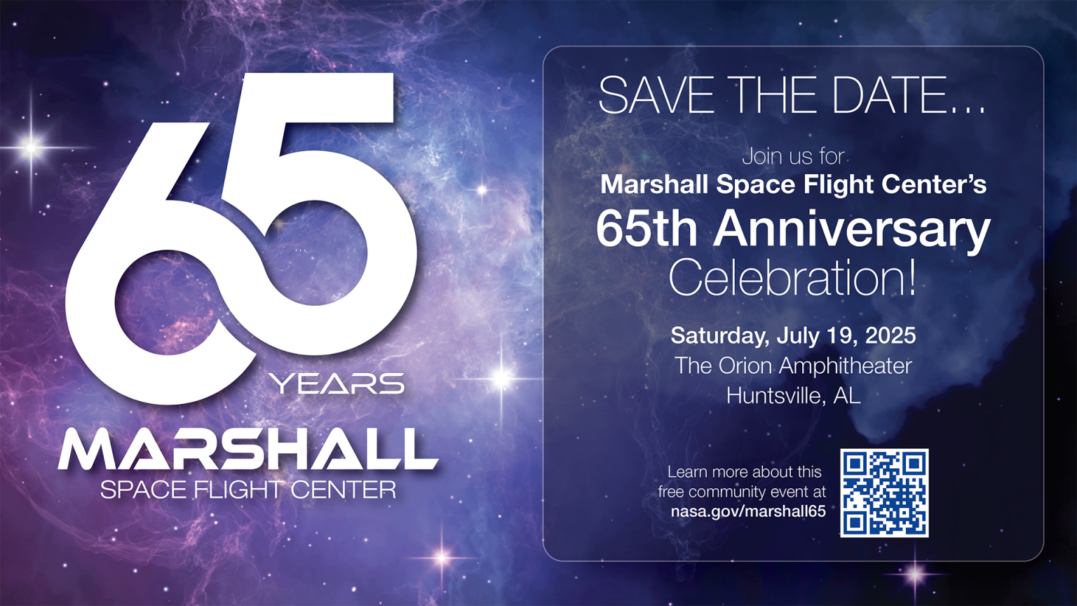 An invitation to the Marshall 65 event.