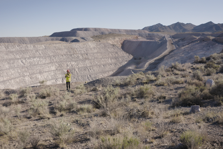 Drone footage of a beryllium mine
