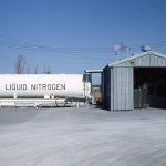 Trailer pulled up to Nitrogen Building