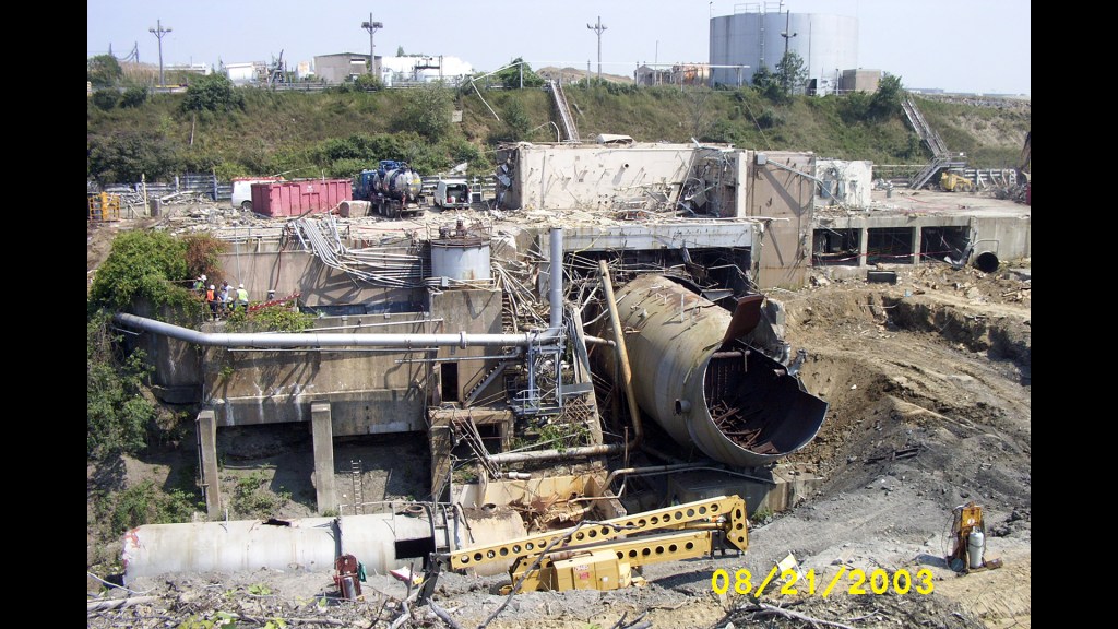 Demolition of the RETF (8/21/2003).