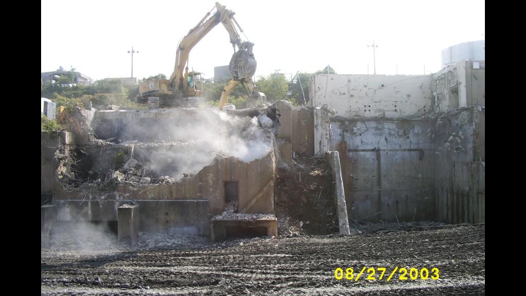 Crane rips apart RETF building.