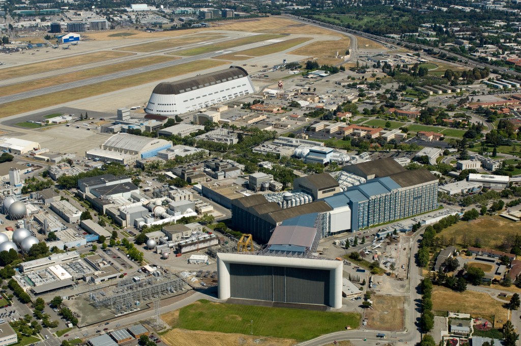 Color aerial photograph of Ames Research Center