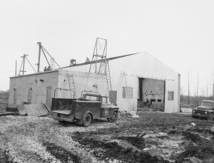 Exterior view of A Site during construction