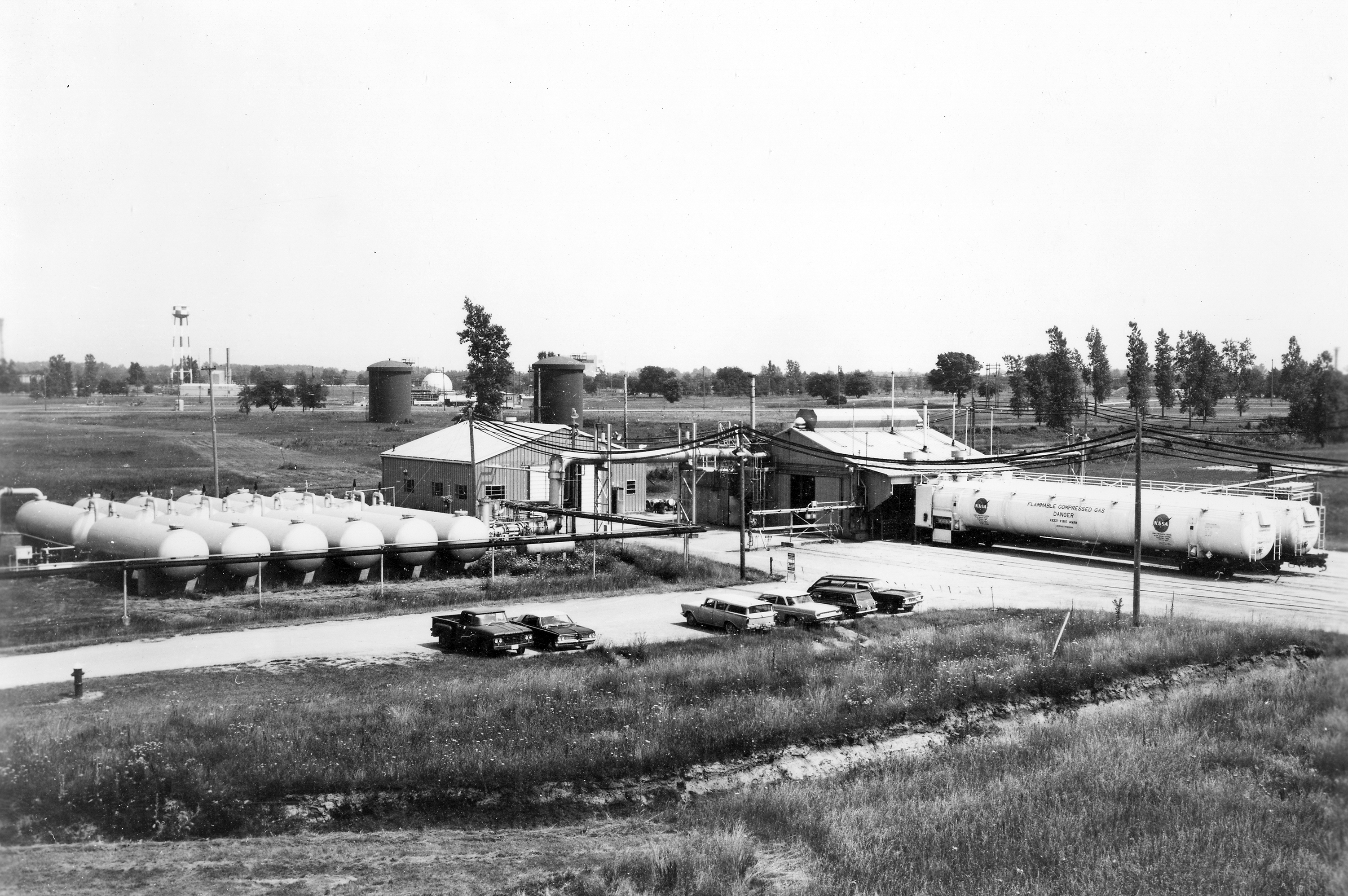View of A Site from the west with railroad tank cars