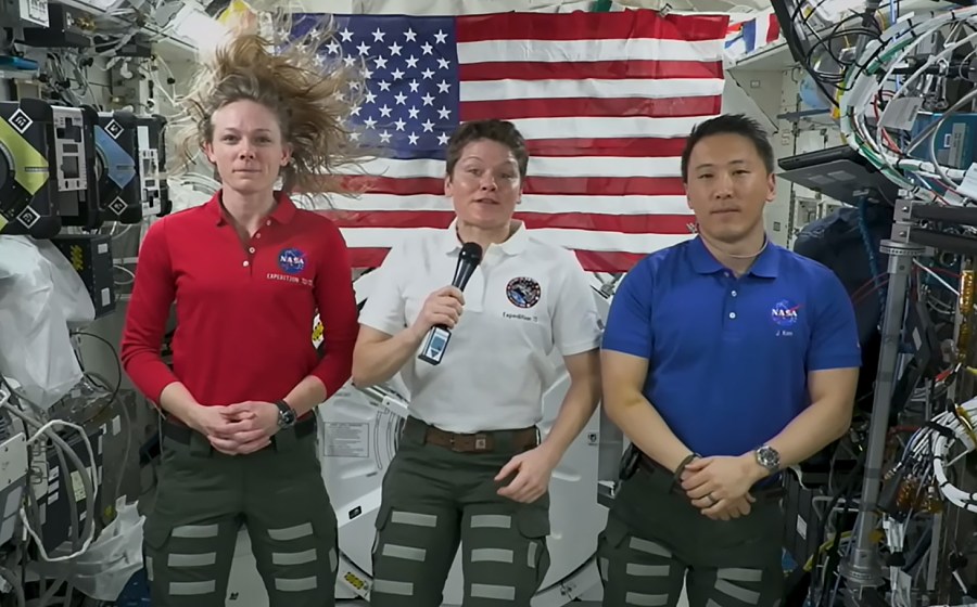 NASA’s Expedition 73 Flight Engineers Anne McClain, Nichole Ayers, and Jonny Kim called down to Earth from the International Space Station and shared a Fourth of July message.