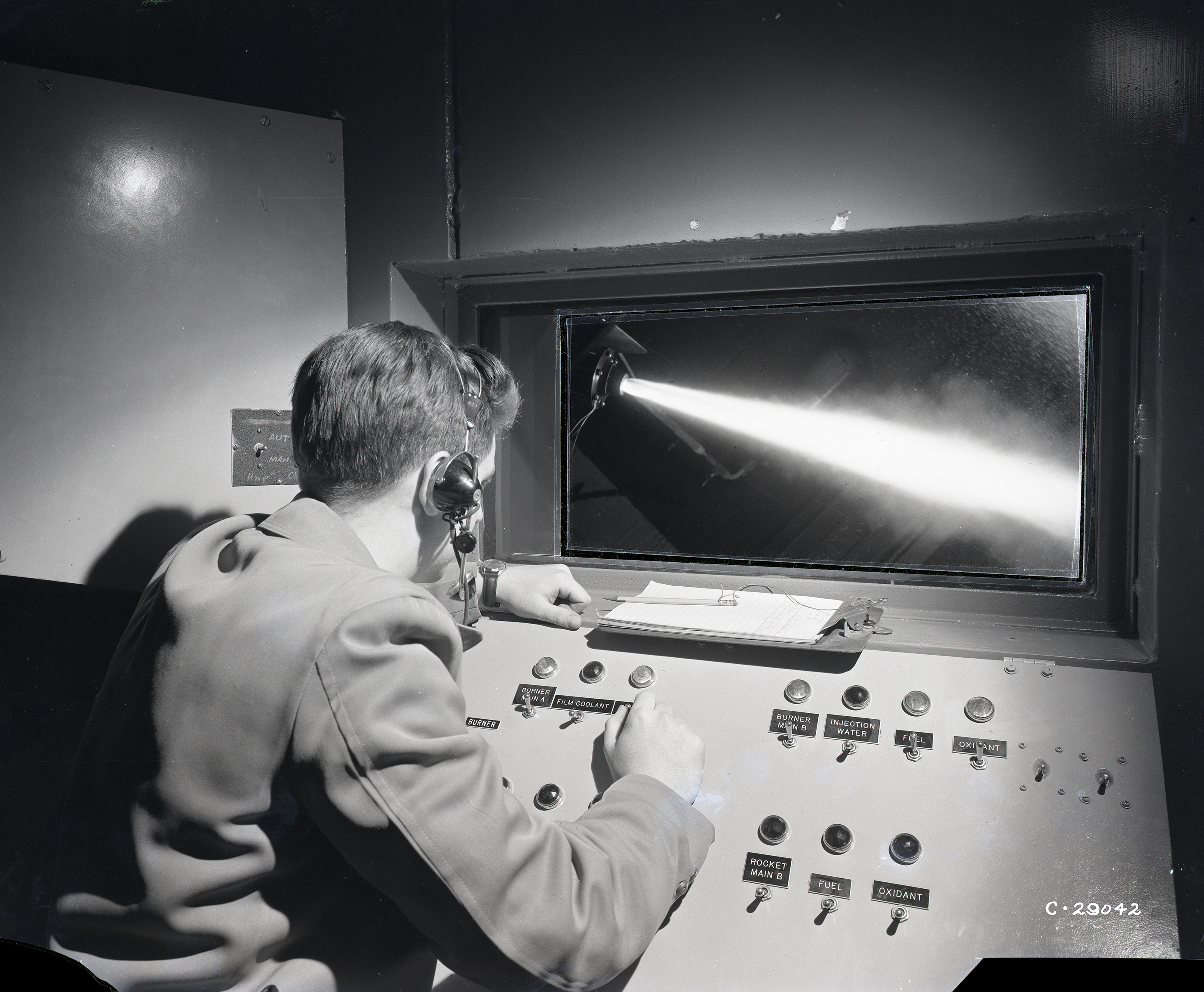 Research watches Rocket Lab test through viewing pane