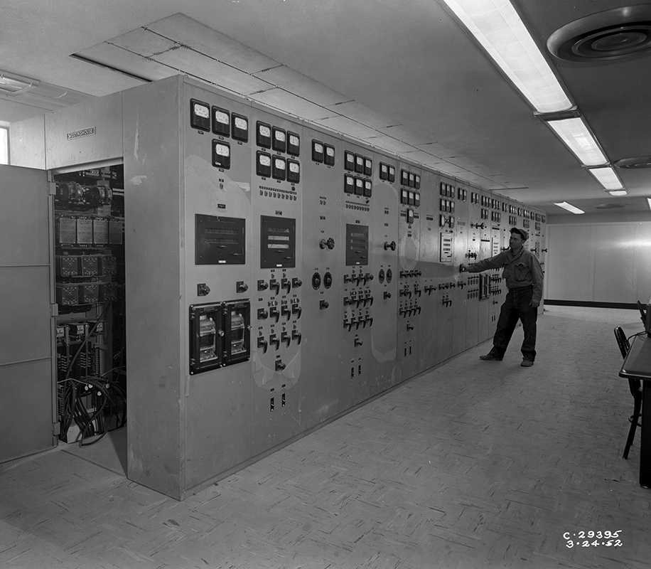 Man at control panel