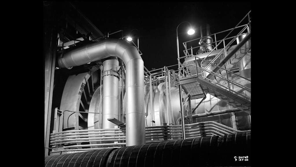 Test facility exterior at night
