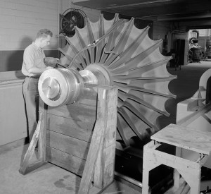 Man working on equipment.