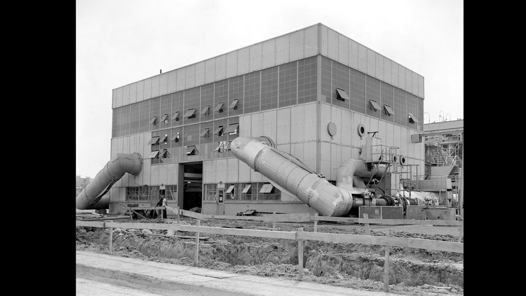 Combustion air lines entering the PSL Shop and Access Building