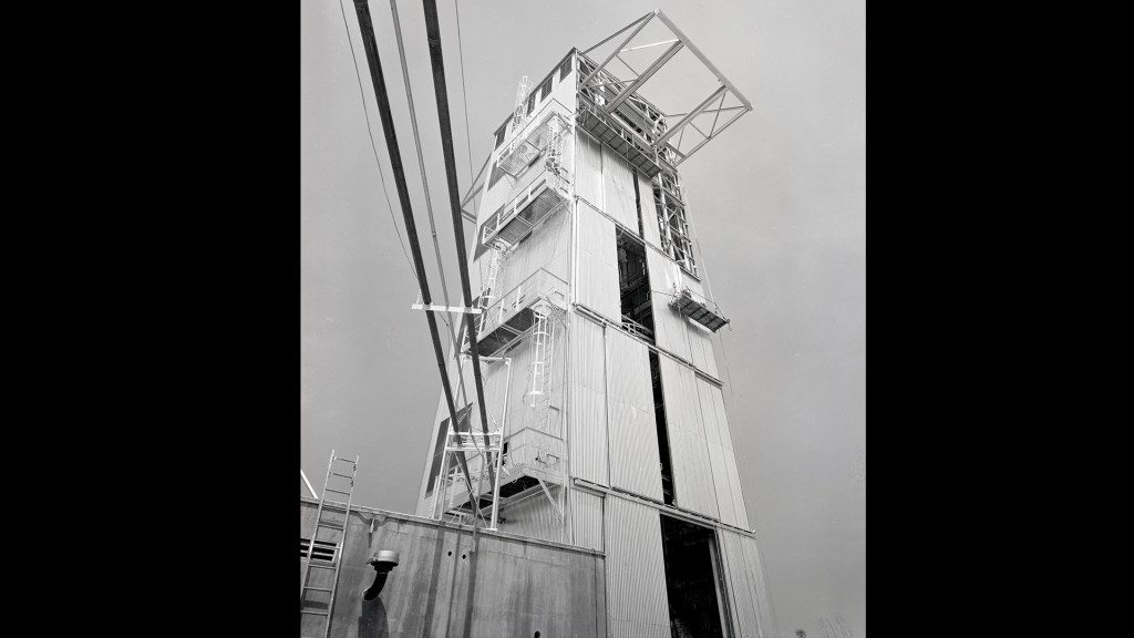 Exterior view up at E Stand