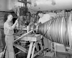 Mechanic working on engine