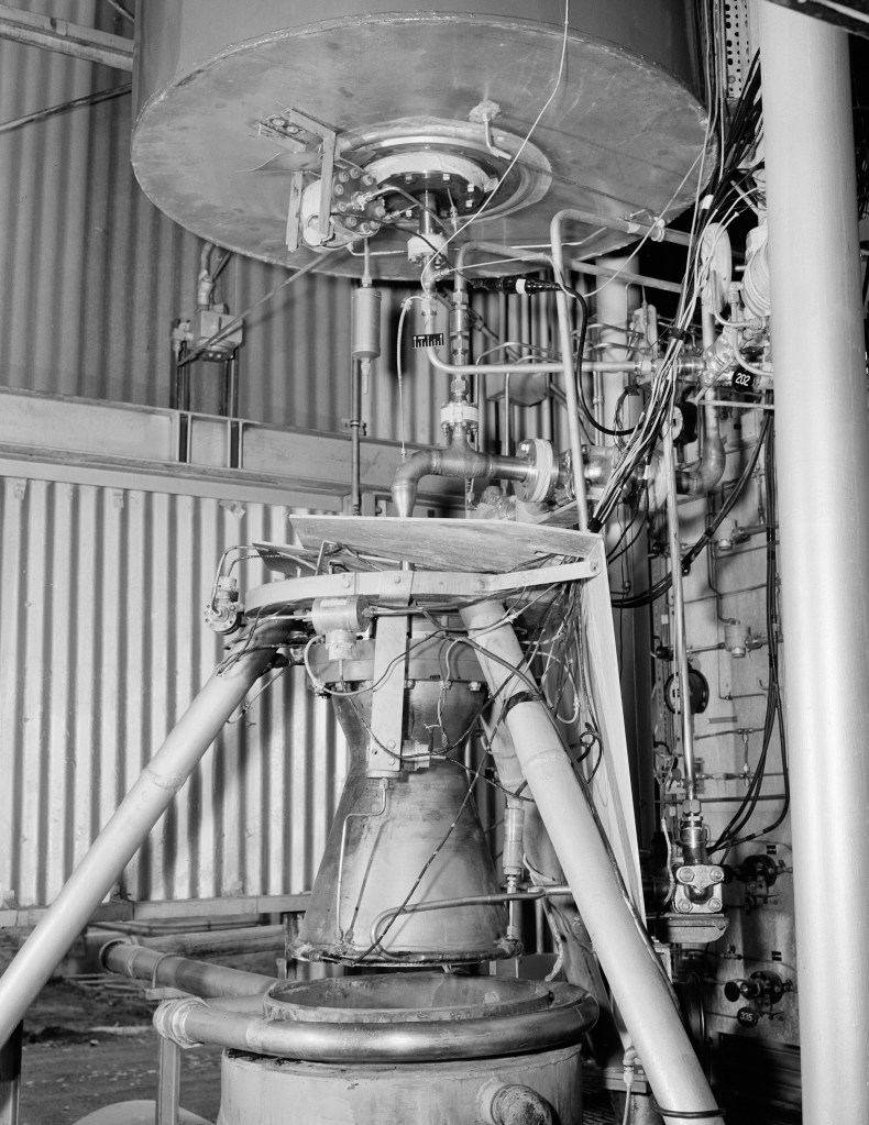 Close-up of engine in J-2