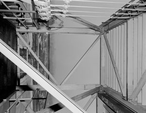 View down inside test stand