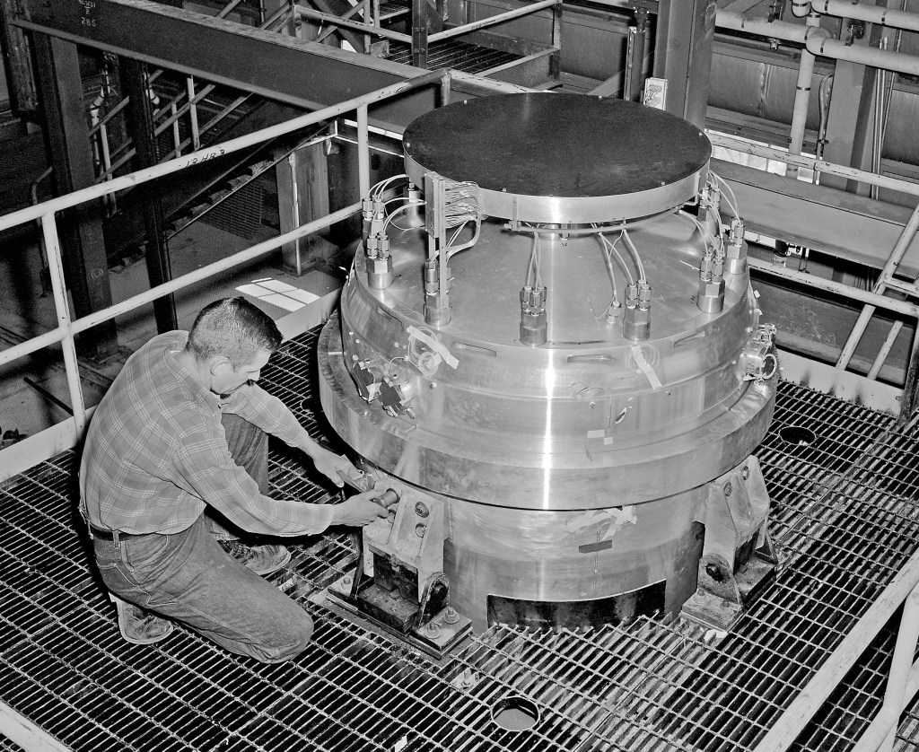 Mechanic work on equipment in B-1
