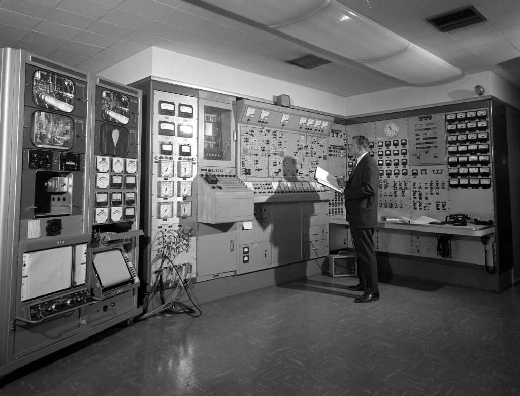 Test engineers in control room