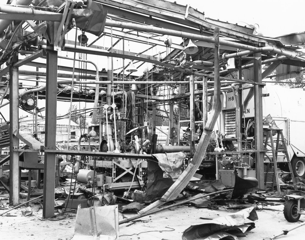 Pilot Plant with walls and equipment destroyed