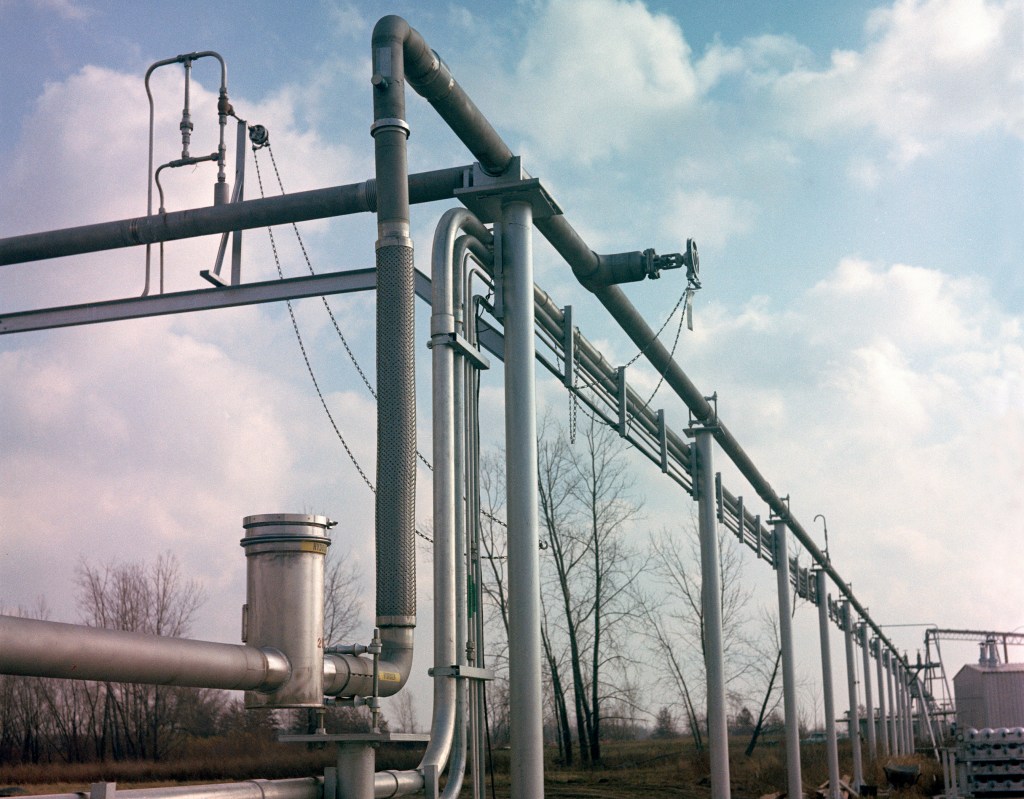 Elevated pipes at B-1