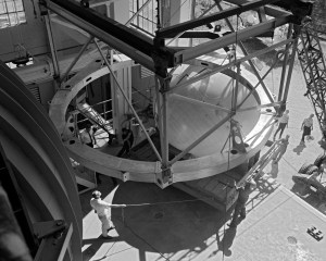 Plum Brook staff bring a 13-foot propellant tank into K Site