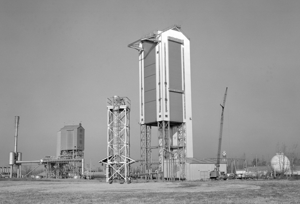 View of the B-3 stand in the foreground