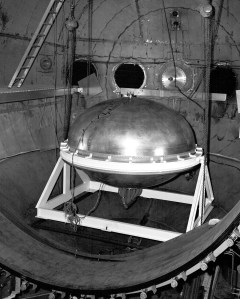 Tank installed in the K Site vacuum chamber