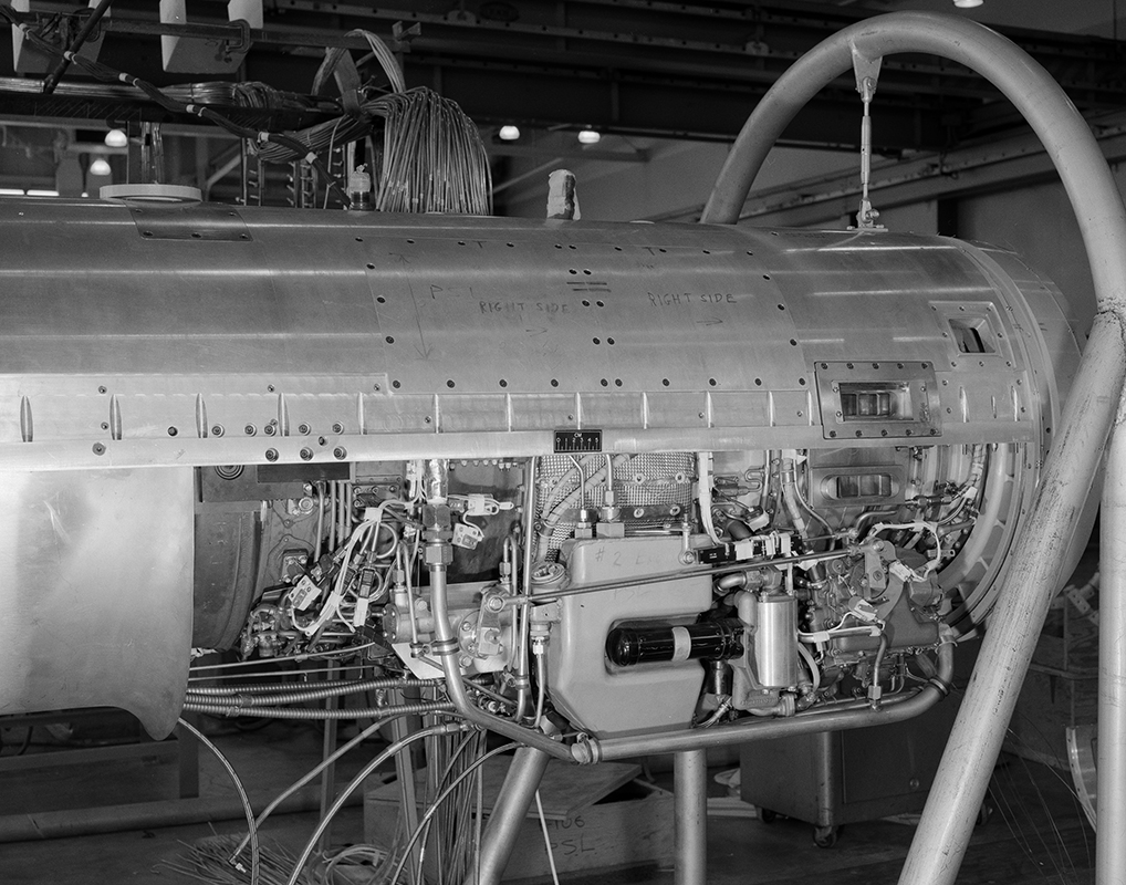 Engine with instrumentation.