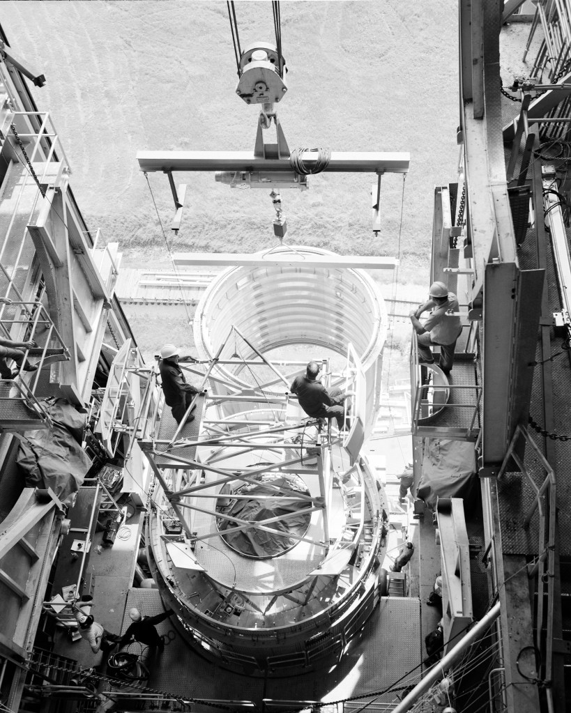 View from above of Installation of components at the B-3 stand.