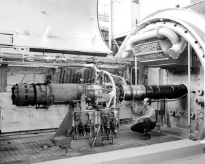 Engine in test cell.