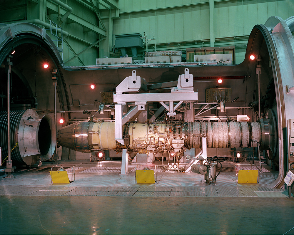 Engine in test cell.