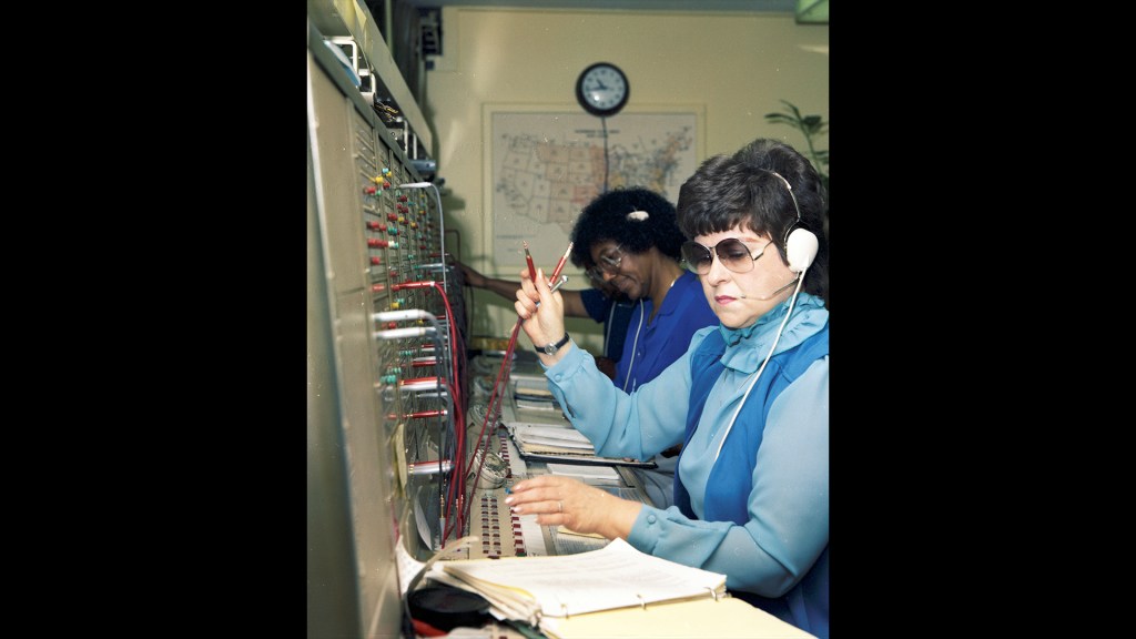 Woman at switchboard.