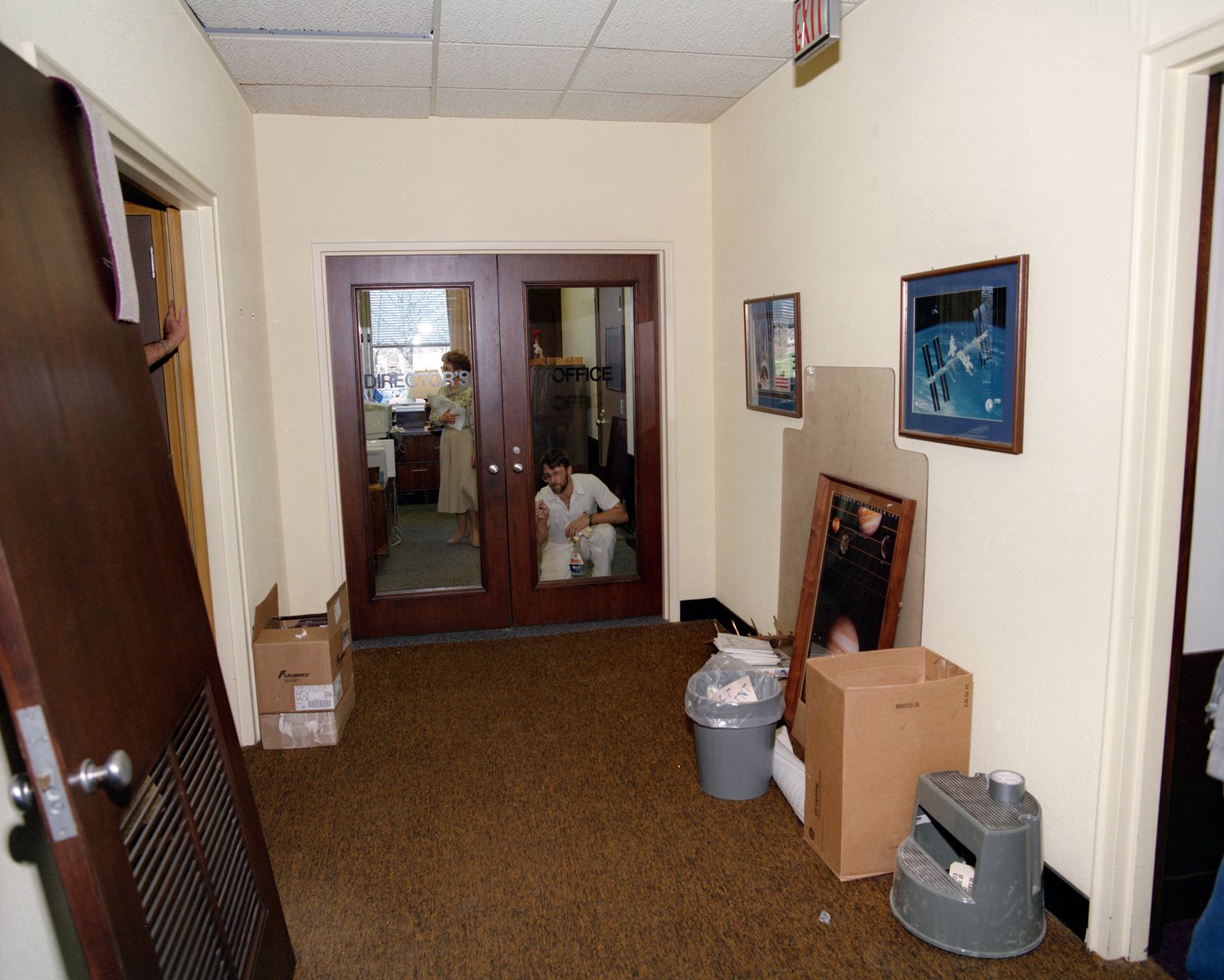 View through hallway into office.