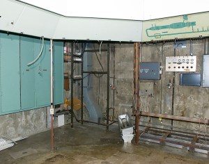 Former PSL control room with panels and equipment gutted. The facility had been inactive for nearly 30 years.