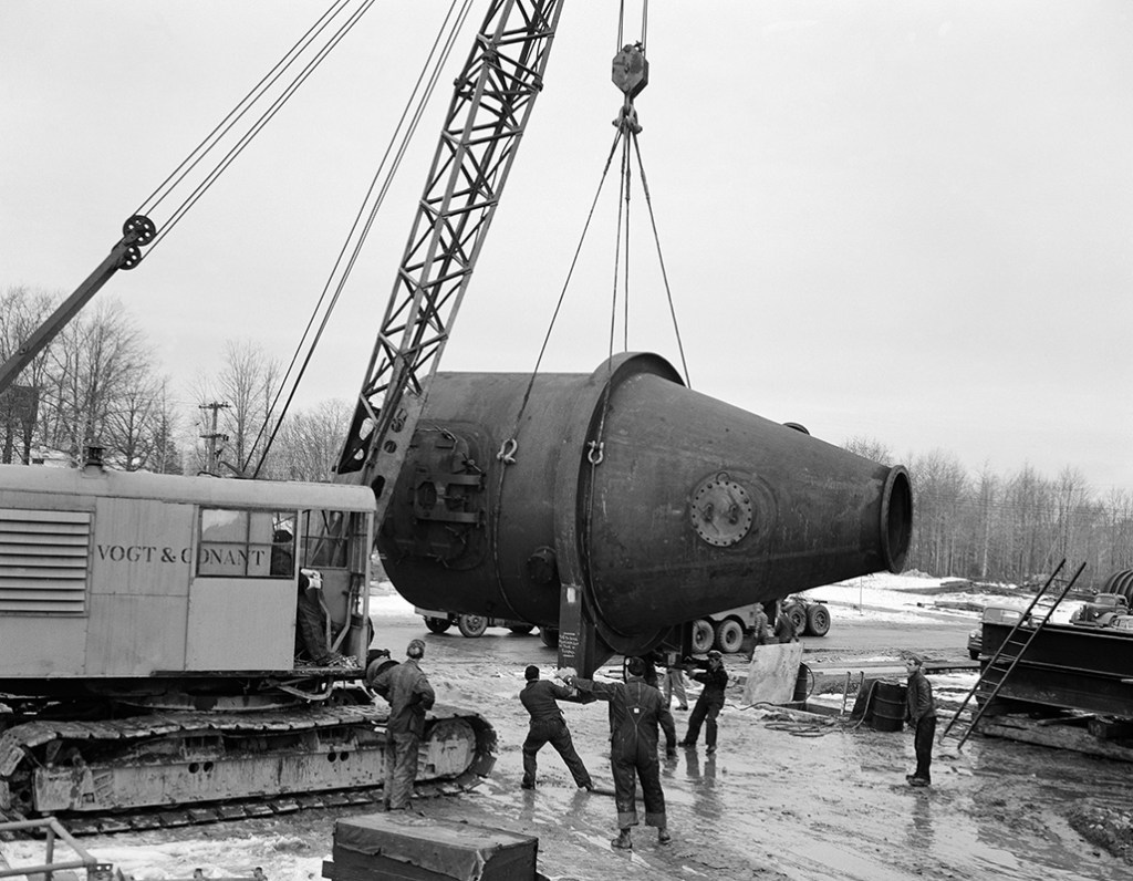 Crane lifting hardware.