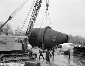 Crane lifting hardware.